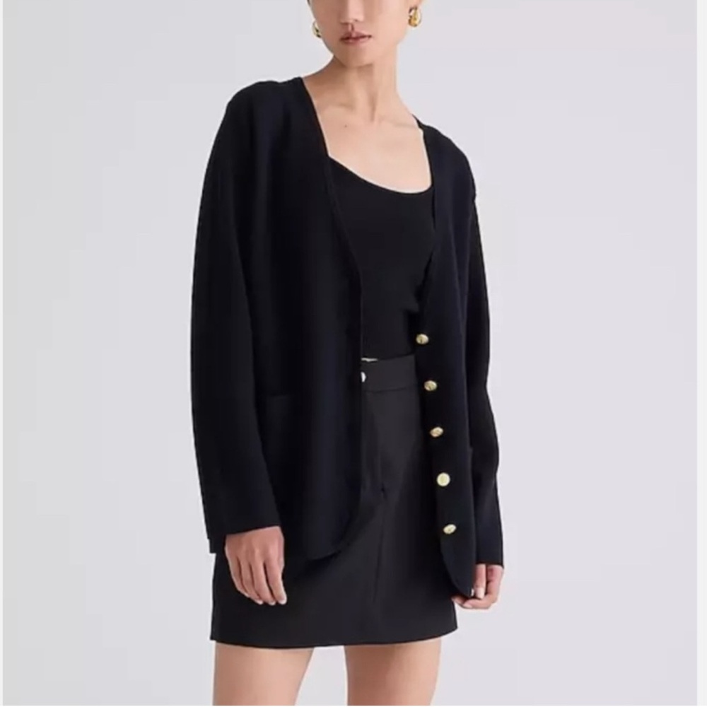 JCrew Black Cardigan with Gold Buttons